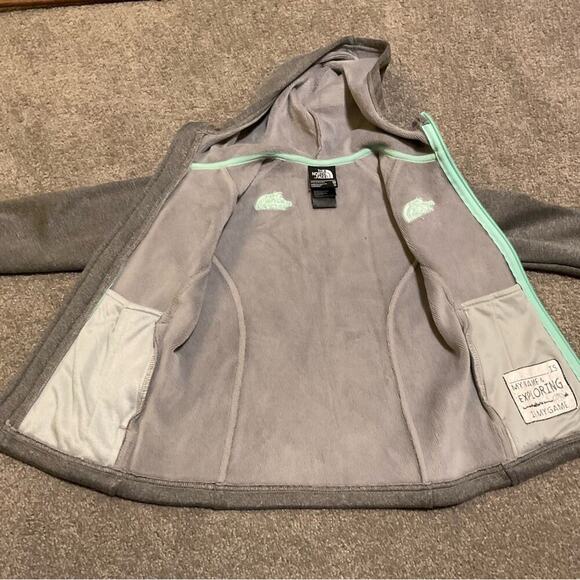 NORTH FACE Girls' Banderitas Full-Zip Jacket XS 6 Grey Heather - Picture 8 of 11